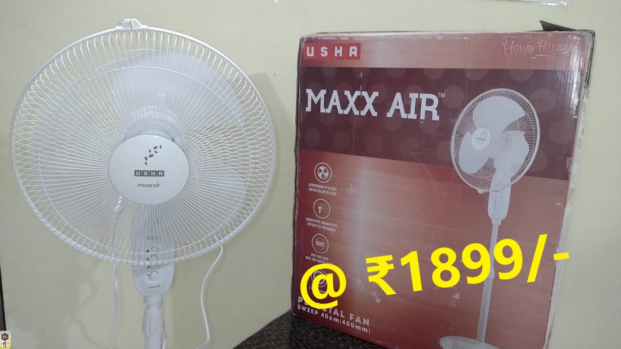 USHA Maxx air Pedestal Fan Unboxing💨💨 - 1400 RPM Speed, 100% Copper motor, 55W | Usha Mist air icy