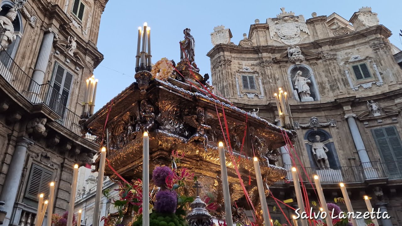 (PALERMO) - PROCESSIONE DELL'URNA DI SANTA ROSALIA - 400° FESTINO DI SANTA ROSALIA (4K) 1/2° PARTE