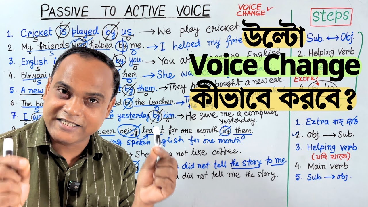 Passive Voice to Active Voice | Voice Change English Grammar Tricks