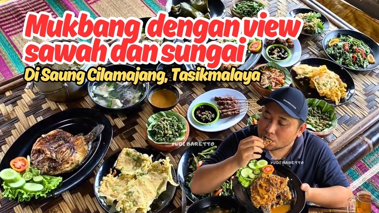 MUKBANG SATE SAPI, IKAN BAKAR, DAN PEPES AYAM DI SAUNG CILAMAJANG