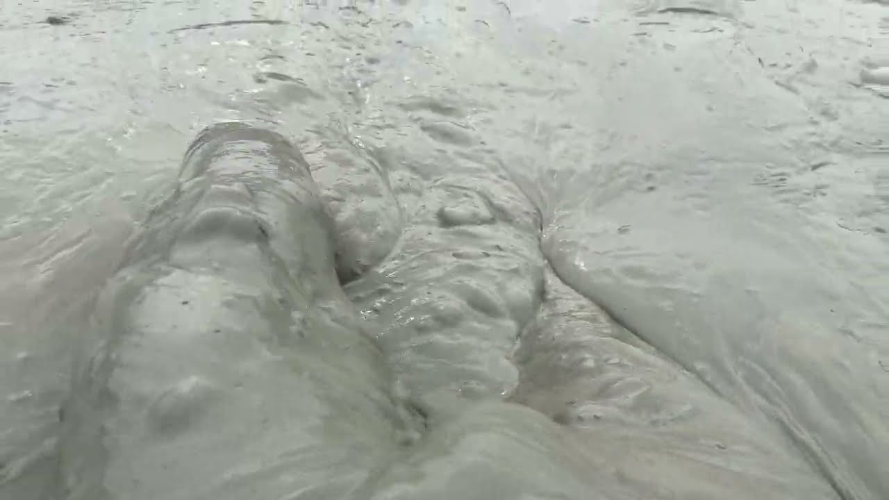 Mud bath in deep creamy mud