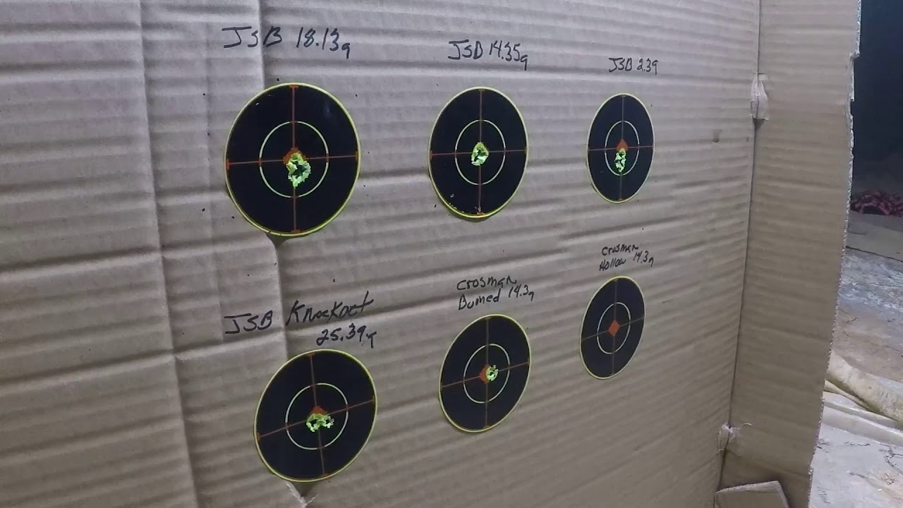 Benjamin Cayden  PCP Air Rifle 22cal Accuracy Testing 6 Different Pellets @ 27yrds