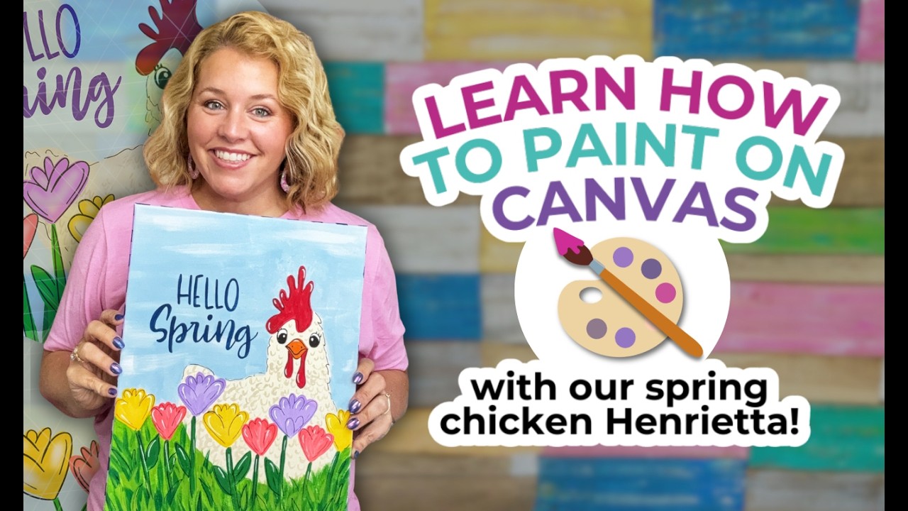 Easy Spring Canvas Painting for Beginners | Trace & Paint With Me