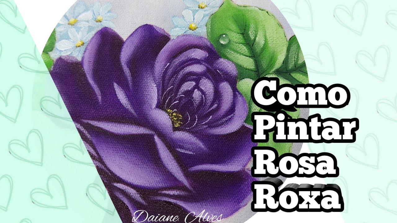 Como Pintar Rosa Roxa😍 Arte no Tecido😍 (Daiane Alves)#pinturaemtecido#arte#artesanato#passoapasso#