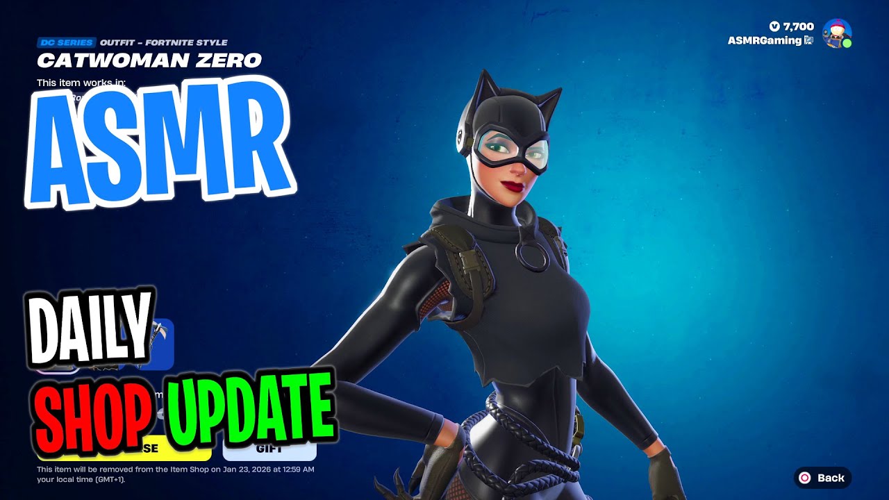 ASMR Fortnite Shop Catwoman Zero Skin is Back! Daily Update Today 🎮🎧 Relaxing Whispering 😴💤