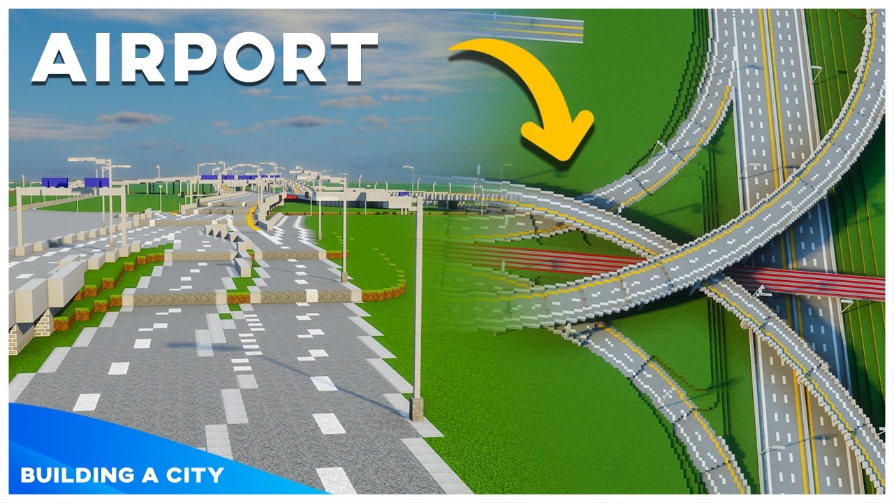 Airport Roads - Building A City #176 [Minecraft Timelapse]
