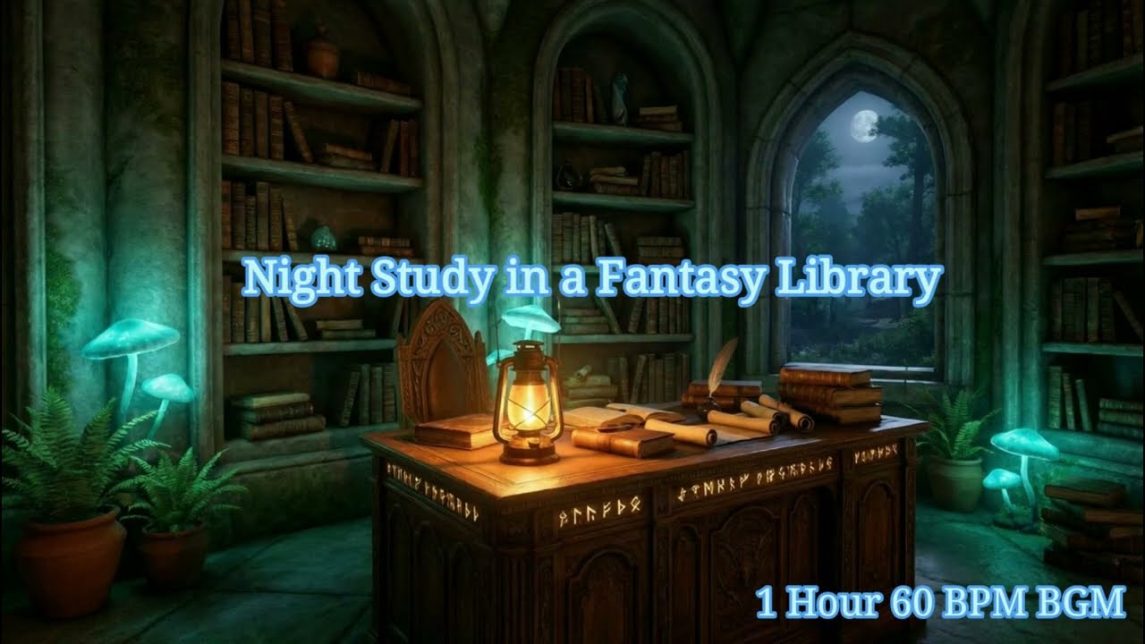 【広告なし / 3時間作業用BGM 】金曜夜に頑張るあなたへの作業用BGM / Night Study in a Fantasy Library