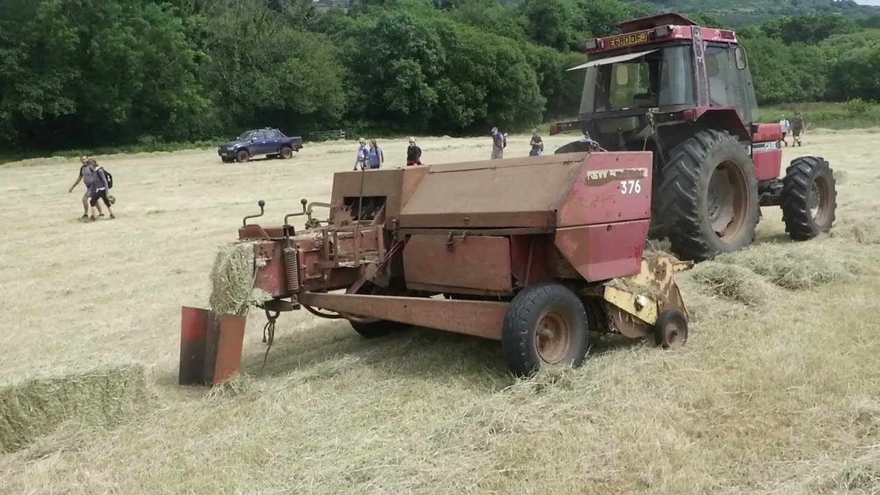 Haymaking Summer Dartmoor Hill Farm Vintage Case 856 xl Tractor Hilux New Holland 376 Baler Claas