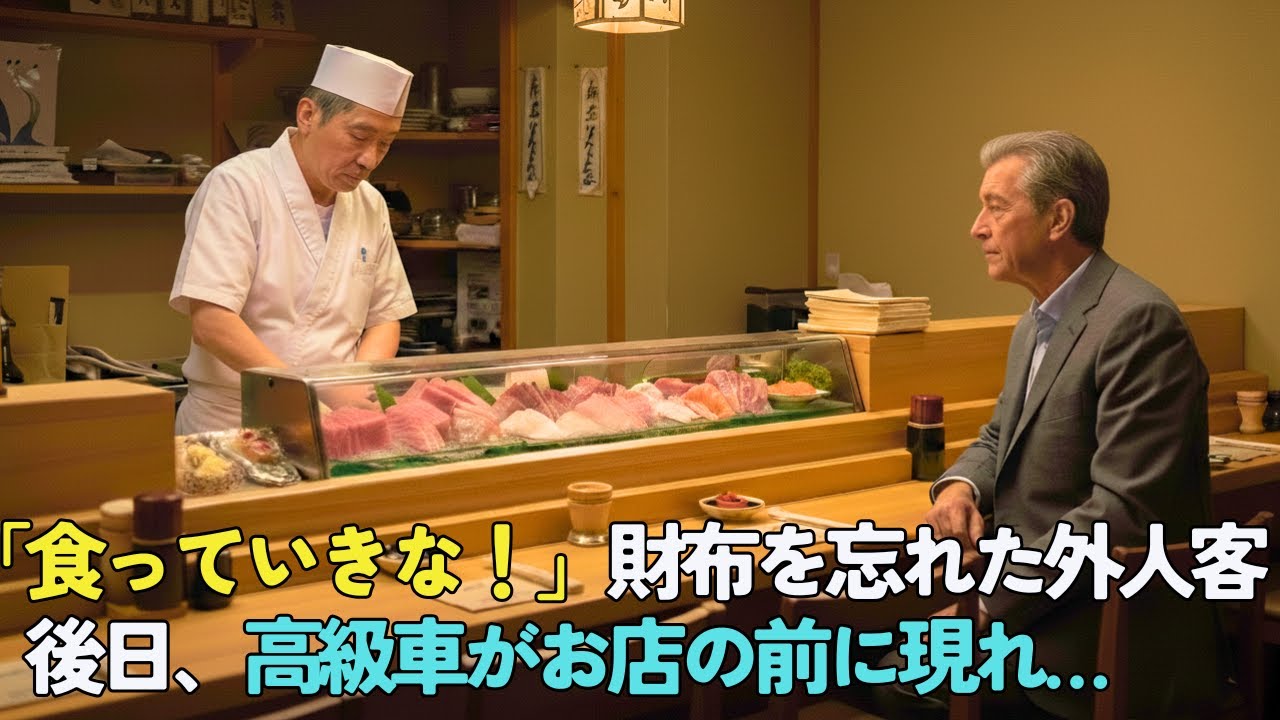 明日、借金2800万で差し押さえられる寿司屋の店主→客「財布忘れました」無一文の外国人客に無料で寿司を振る舞った結果【感動する話】