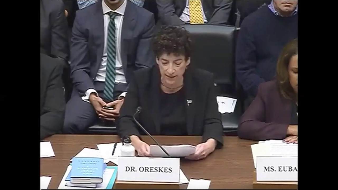 Naomi Oreskes Opening Statement at House Oversight Hearing on Oil Industry + Climate Change