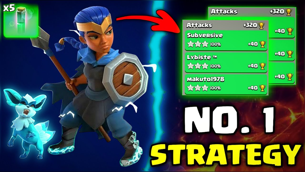 No. 1 Strategy RC walk Spirit Charge and Root Riders attack [Clash of clans]