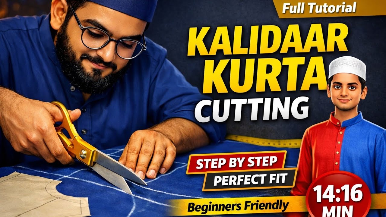 Perfect Kalidaar Kurta Cutting ✂️ | Step by Step Full Method | 14:16 Min Master Class