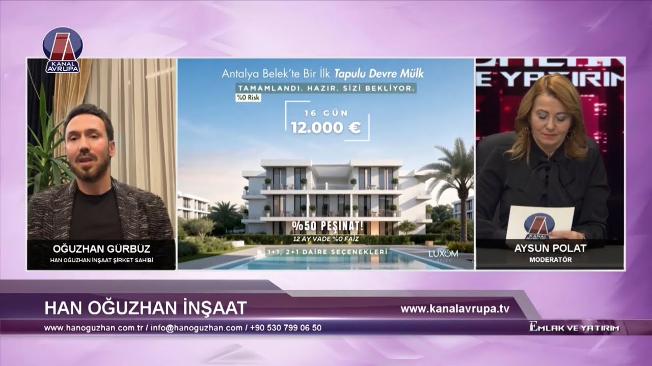 LUXOM BELEK DEVREMÜLK PROJEMİ ANLATTIĞIM EMLAK VE YATIRIM PROGRAMINDAN !