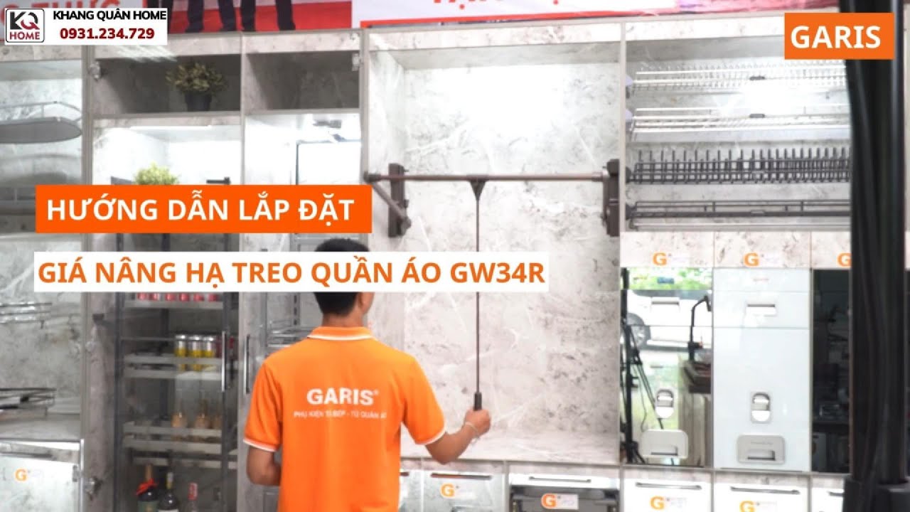 [ HƯỚNG DẪN LẮP ĐẶT] Tay nâng móc áo #garis GW34R màu đỏ đô Carnelian