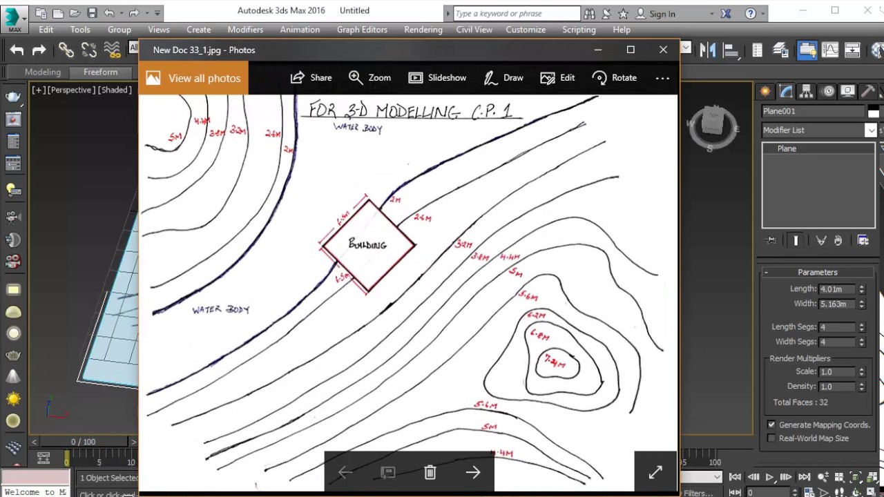 Creating Terrain in 3DS MAX from hand sketch