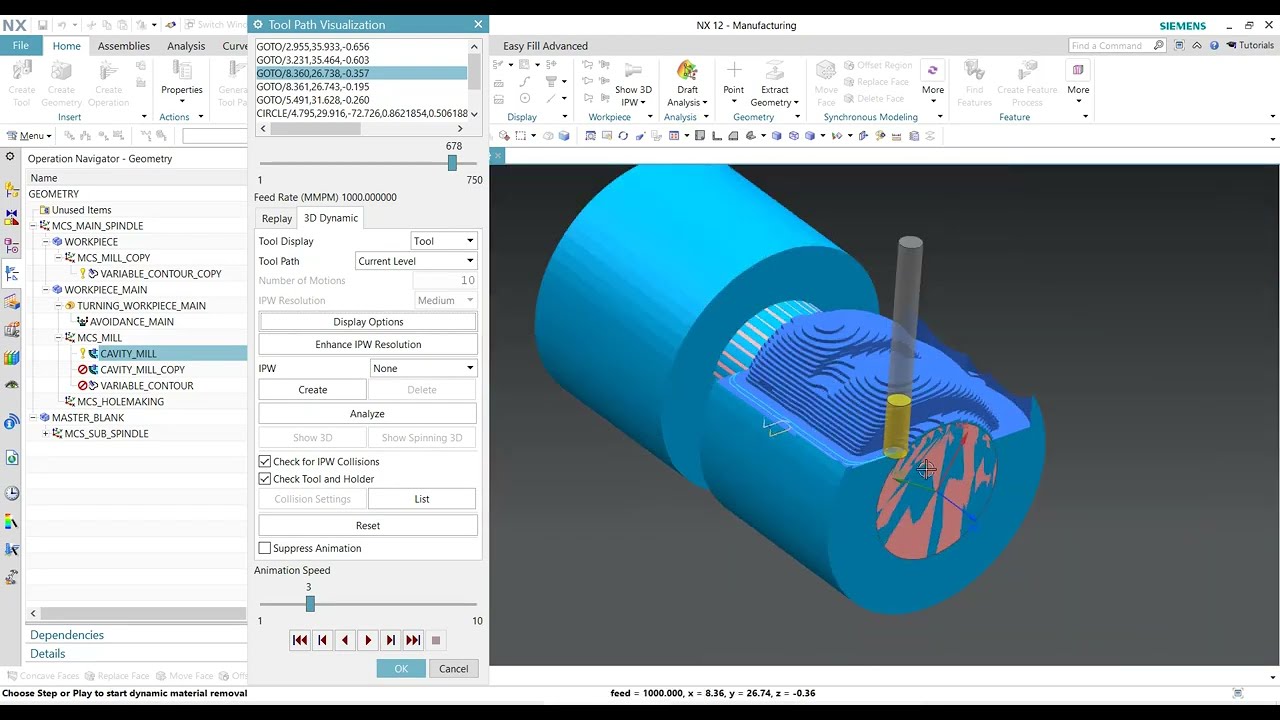 NX CAM- Sự khó khăn trong quá trình tạo vị trí xuống dao và vào dao đối với Multiaxis (Bài 12)