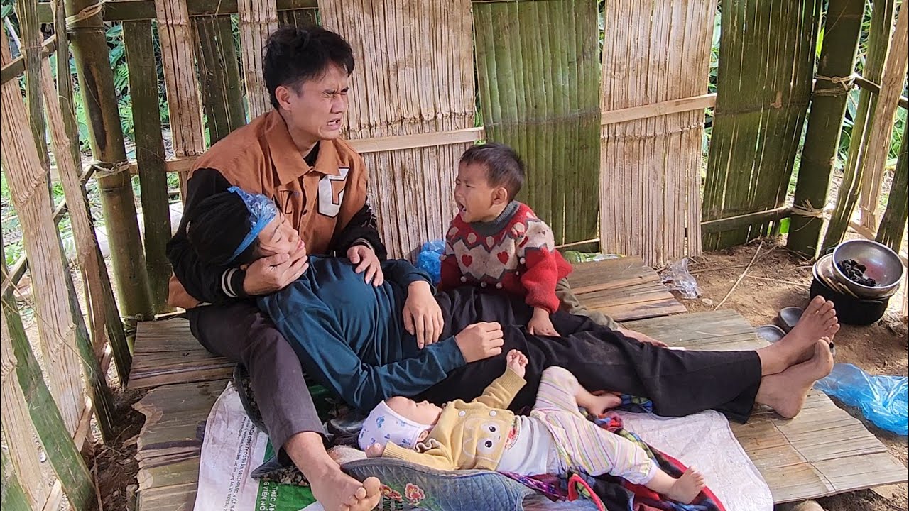 The girl fell ill, and the father and son searched for medicine to cure her.