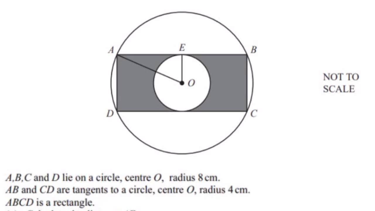 A, B , C & D lie on a circle with radius 8 cm. AB & CD are tangents to a circle. ABCD is a rectangle