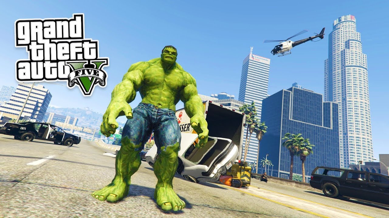GTA V Incredible HULK And FBI Attack Los Santos