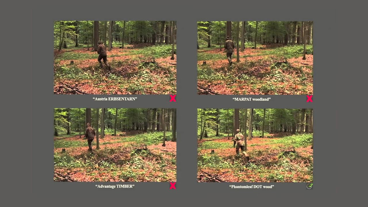 PHANTOMLEAF Flecktarn Woodland A4 vs Advantage TIMBER MARPAT woodland Austria ERBSENTARN