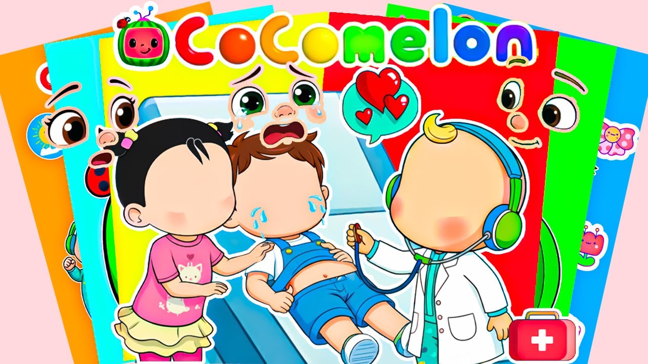 【Paper DIY】Decorate Sticker Book Cocomelon with Doctor JJ Treating Cody & Cece Comforts Him!