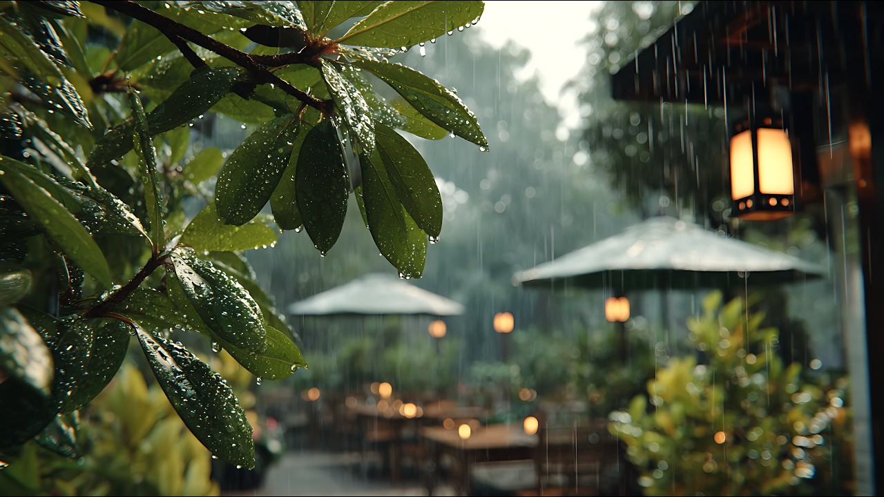 Rain on Leaves – Peaceful Garden Rain Ambience 🌧️ Relaxing Nature Rain