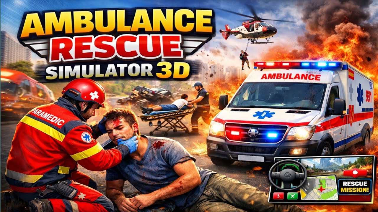 Emergency Ambulance Rescue Simulator 3D Gameplay | Realistic Rescue Missions