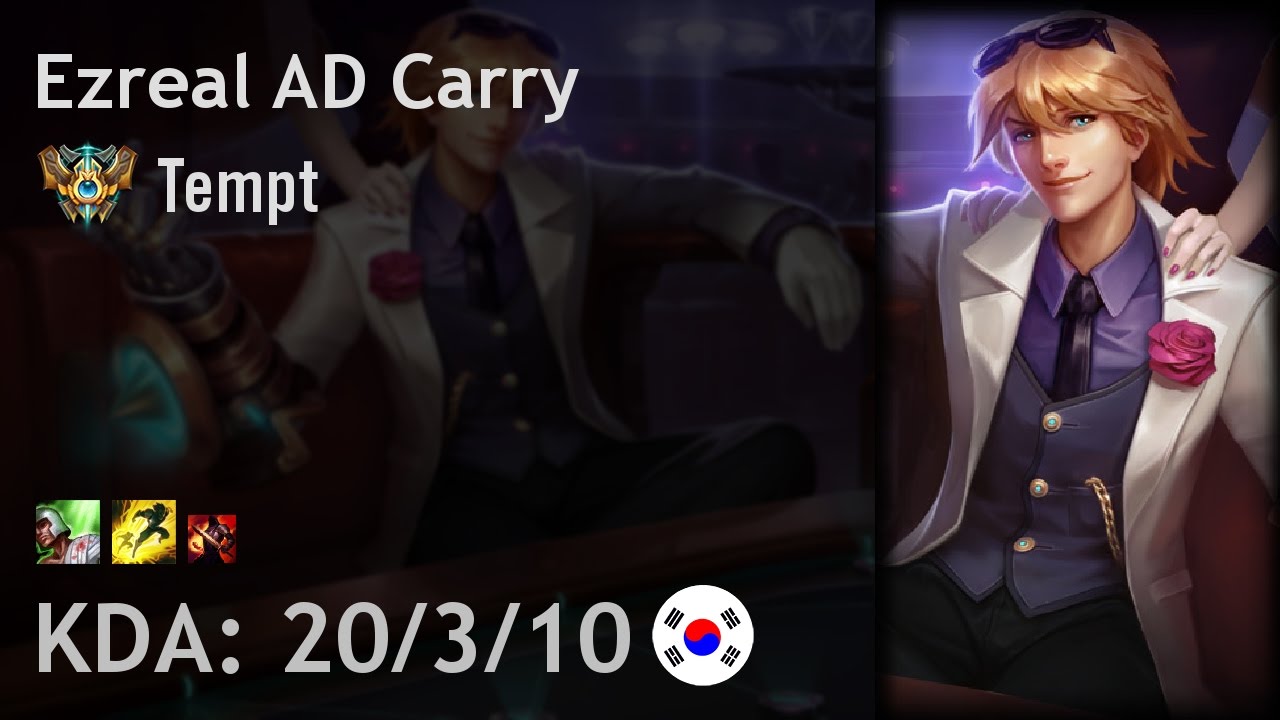 Ezreal AD Carry vs Lucian - Tempt - KR Challenger Patch 6.19