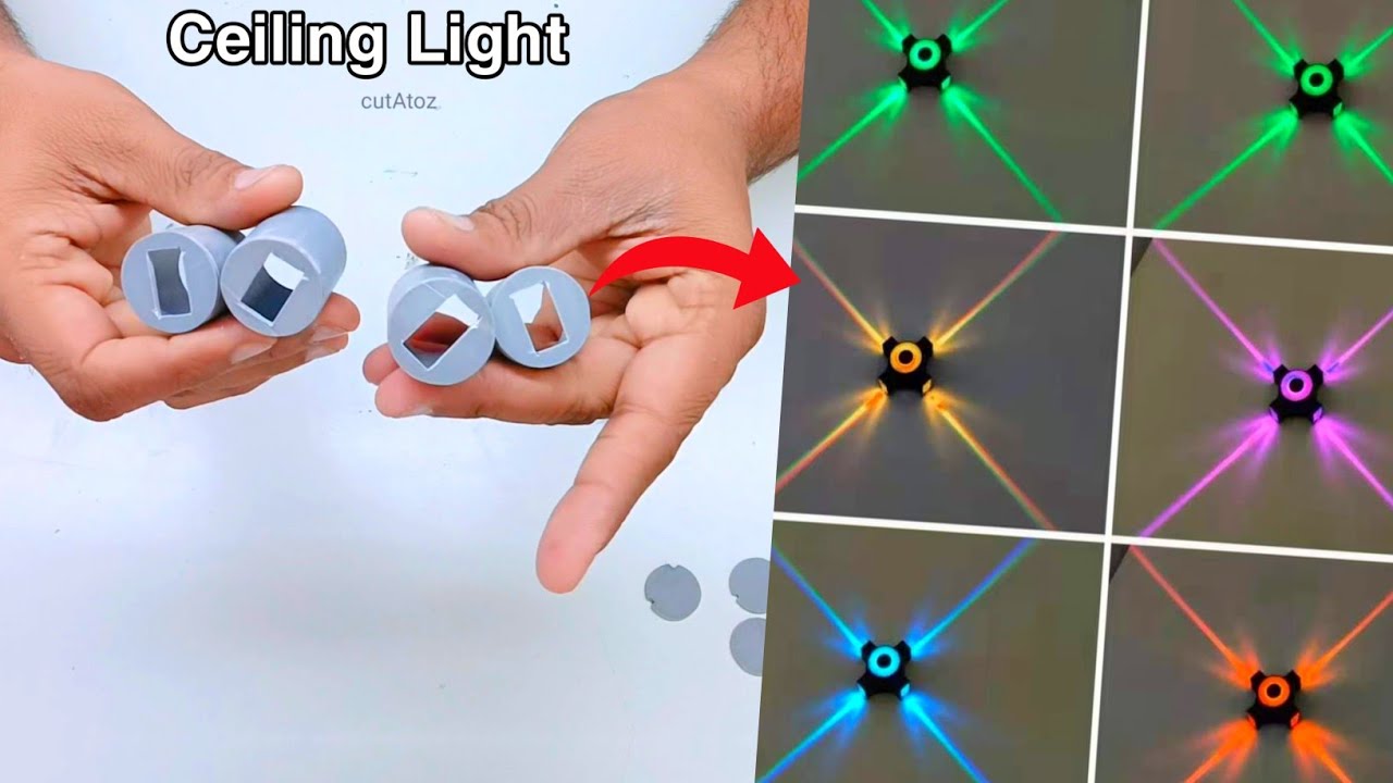 How to Make a Modern Style LED Ceiling Lamp from PVC Pipe DIY Ceiling Light Diy PVC Diy Chandelier