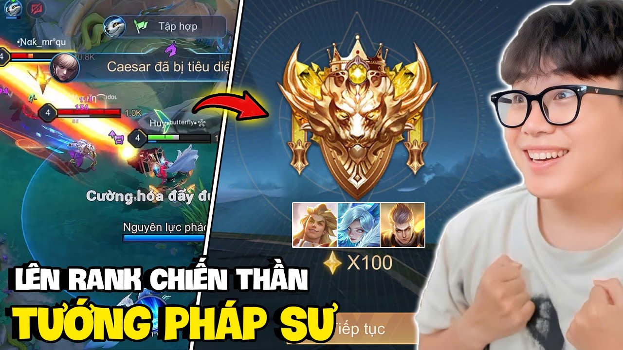VUX THỬ THÁCH LEO RANK CHIẾN THẦN 100 SAO CHỈ CHƠI TƯỚNG PHÁP SƯ GÁNH TEAM CỰC MẠNH