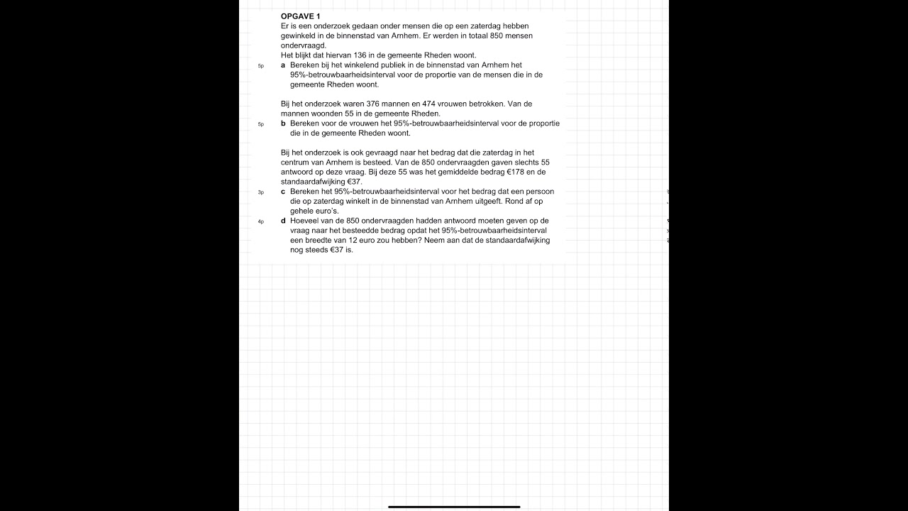 5 Havo wiskunde A - H10 - Oefentoets opgave 1