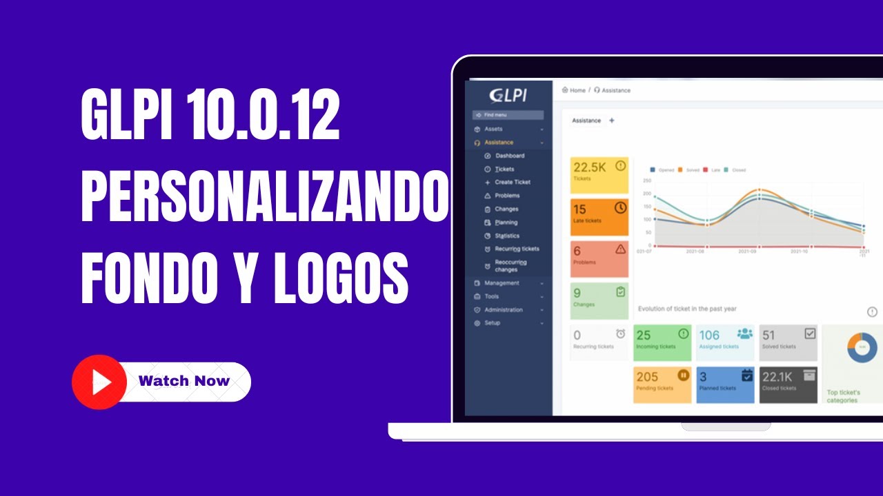 GLPI 10.0.12 personalizar cambiar fondo y logos