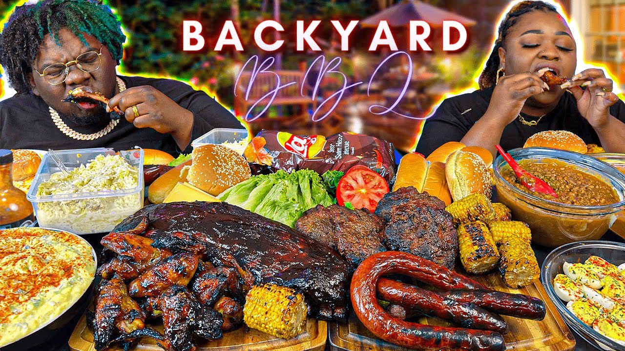 MASSIVE BACKYARD BBQ MUKBANG!! | COLLAB W/ @MzLouisianaHousewife | EATING SHOW