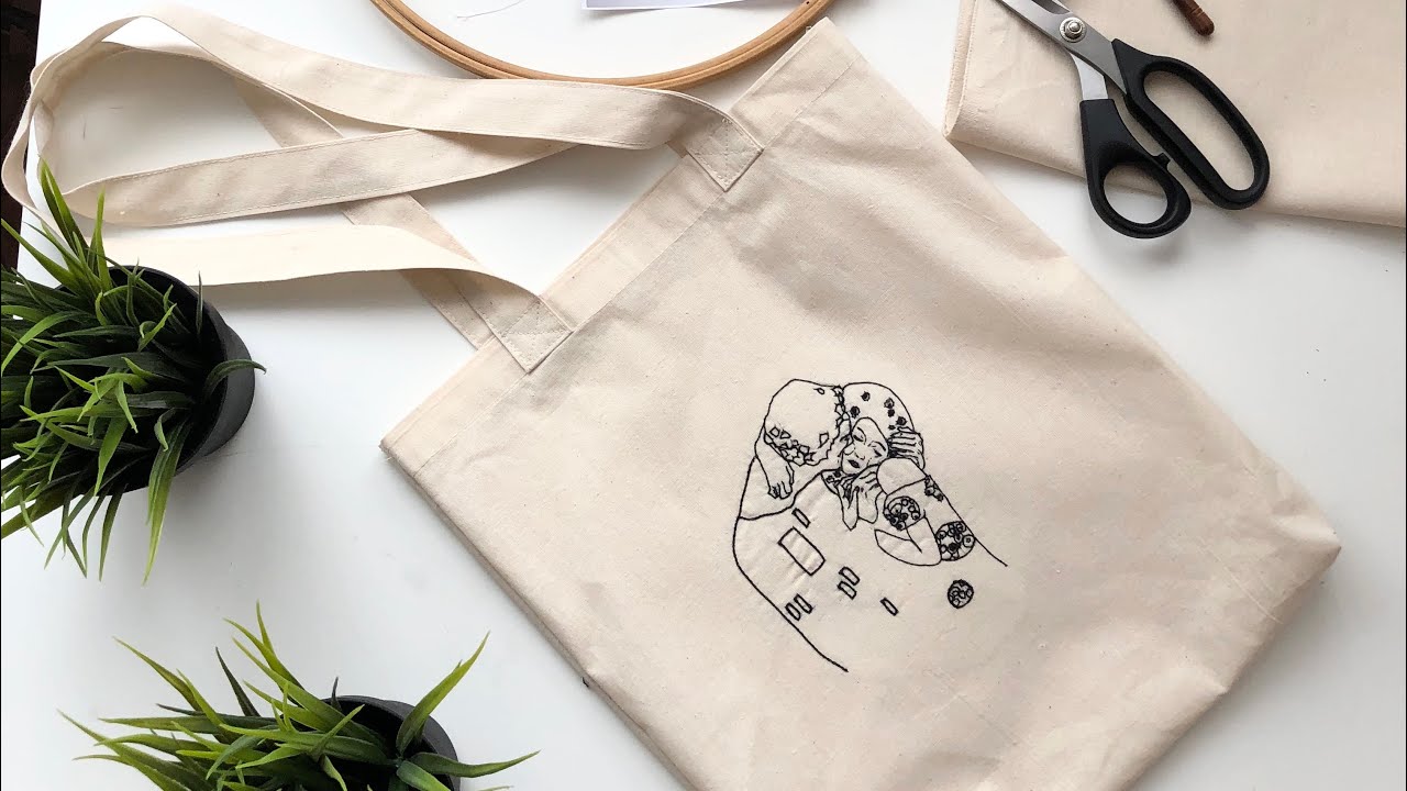 DIY Tote bag with embroidery Сумка шопер с вышивкой мк