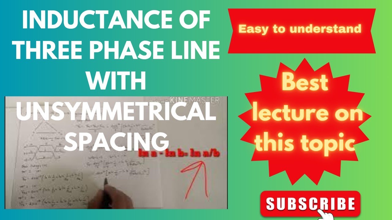 Inductance of three phase line with unsymmetrical spacing IN HINDI