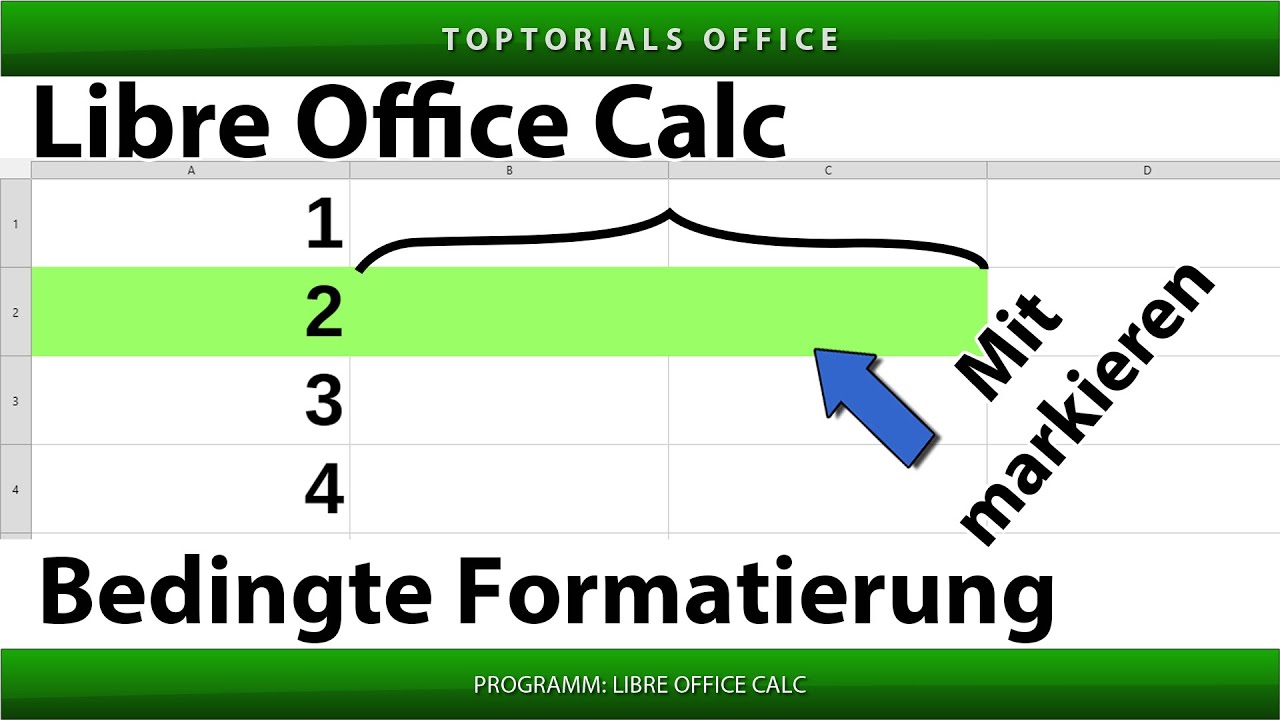Bedingte Formatierung – So markierst Du auch die danebenliegenden Zellen (LibreOffice Calc)