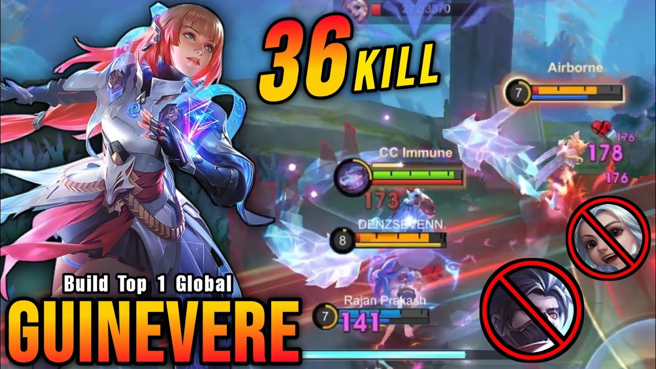 36 Kills!! Guinevere LEGEND Skin The Killing Machine!! - Build Top 1 Global Guinevere ~ MLBB