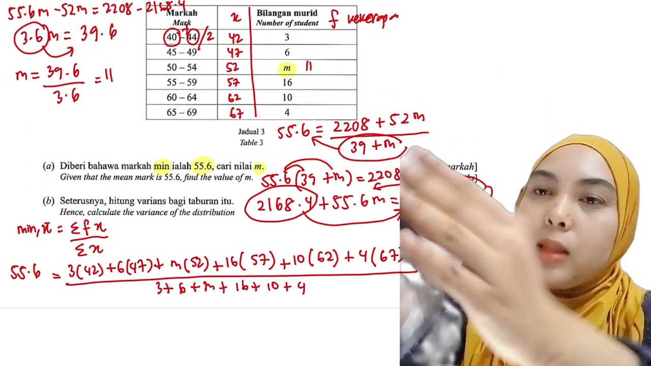 SPM sebenar 2021 | Matematik Kertas 2 | Min & varians