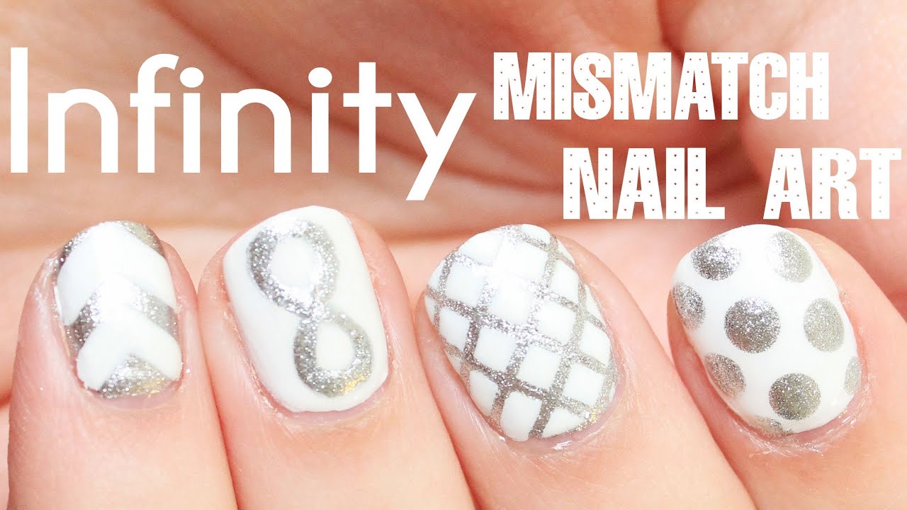 Mismatch Infinity Symbol Nail Art | TotallyCoolNails