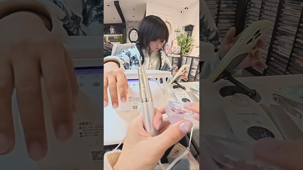 The first-person perspective takes you through the process of a manicurist serving