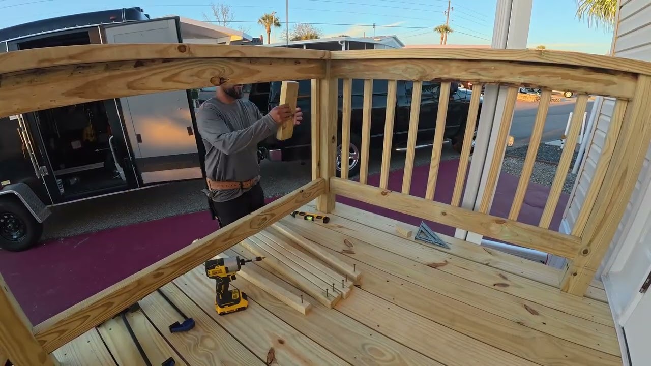 Custom Deck for a trailer home.