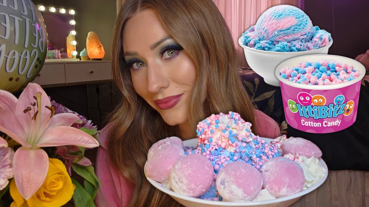 ASMR | Sweet & Soft Cotton Candy Ice Cream Desserts 🍧 Mukbang | Wisdom Teeth Surgery Healing 🧸