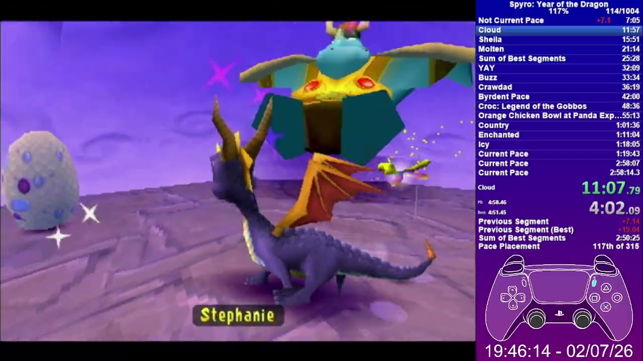 Spyro: Year of the Dragon 117% Run - 2:56:46 (PB)