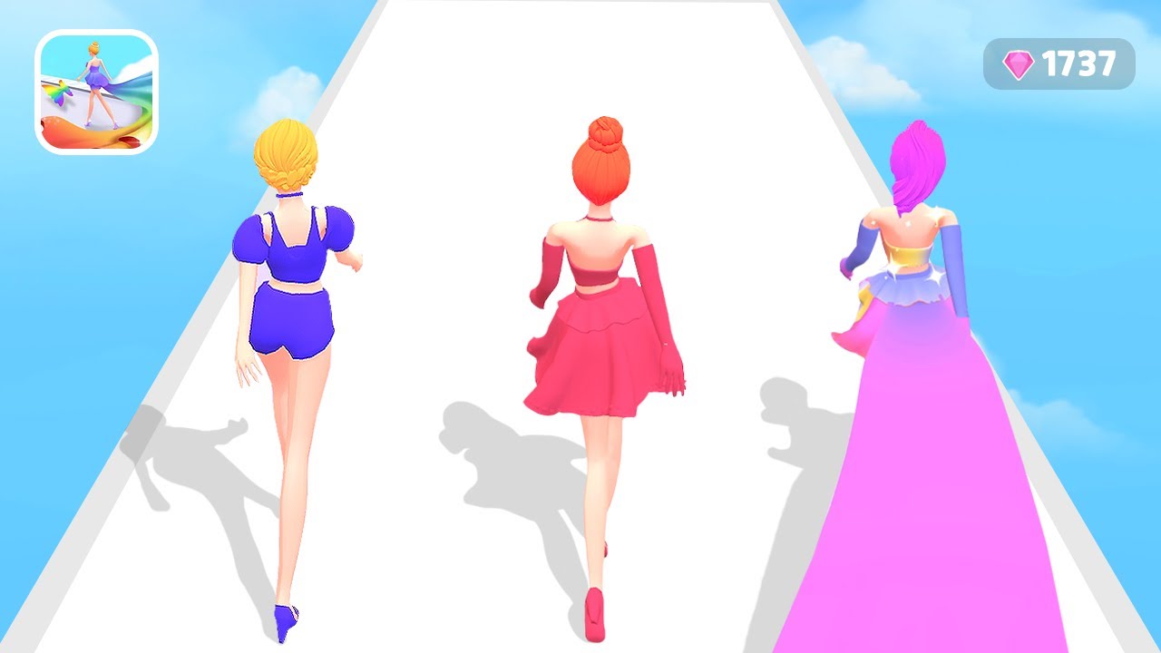 공주 드레스를 길게 만들며 런웨이를 걸어요! Dancing Dress Game