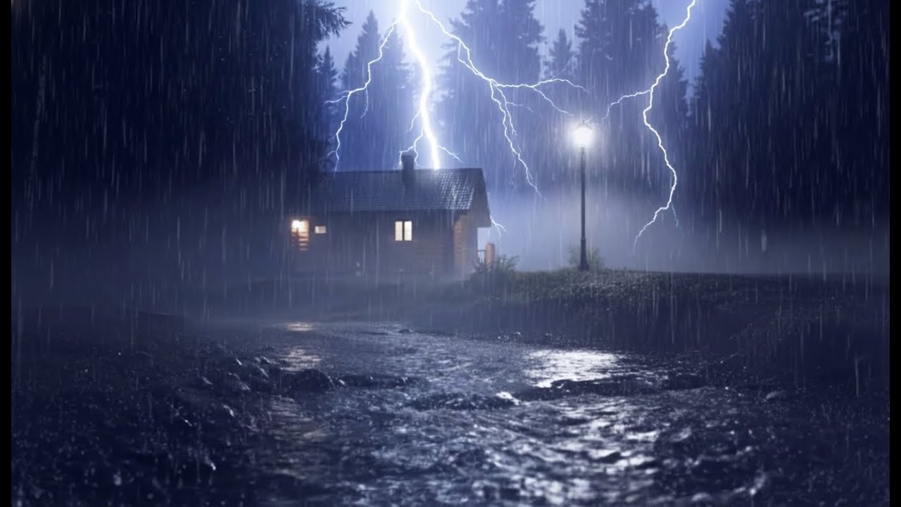 Night Rain by the River 🌙 | Powerful Thunderstorm ASMR for Deep Sleep & Calm