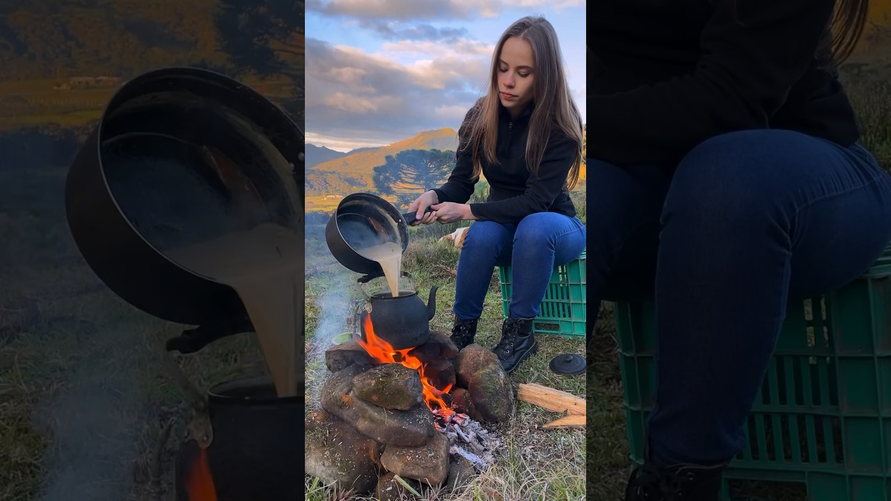 ASMR FAZENDO MATE DE LEITE NAS MONTANHAS (Receita original)