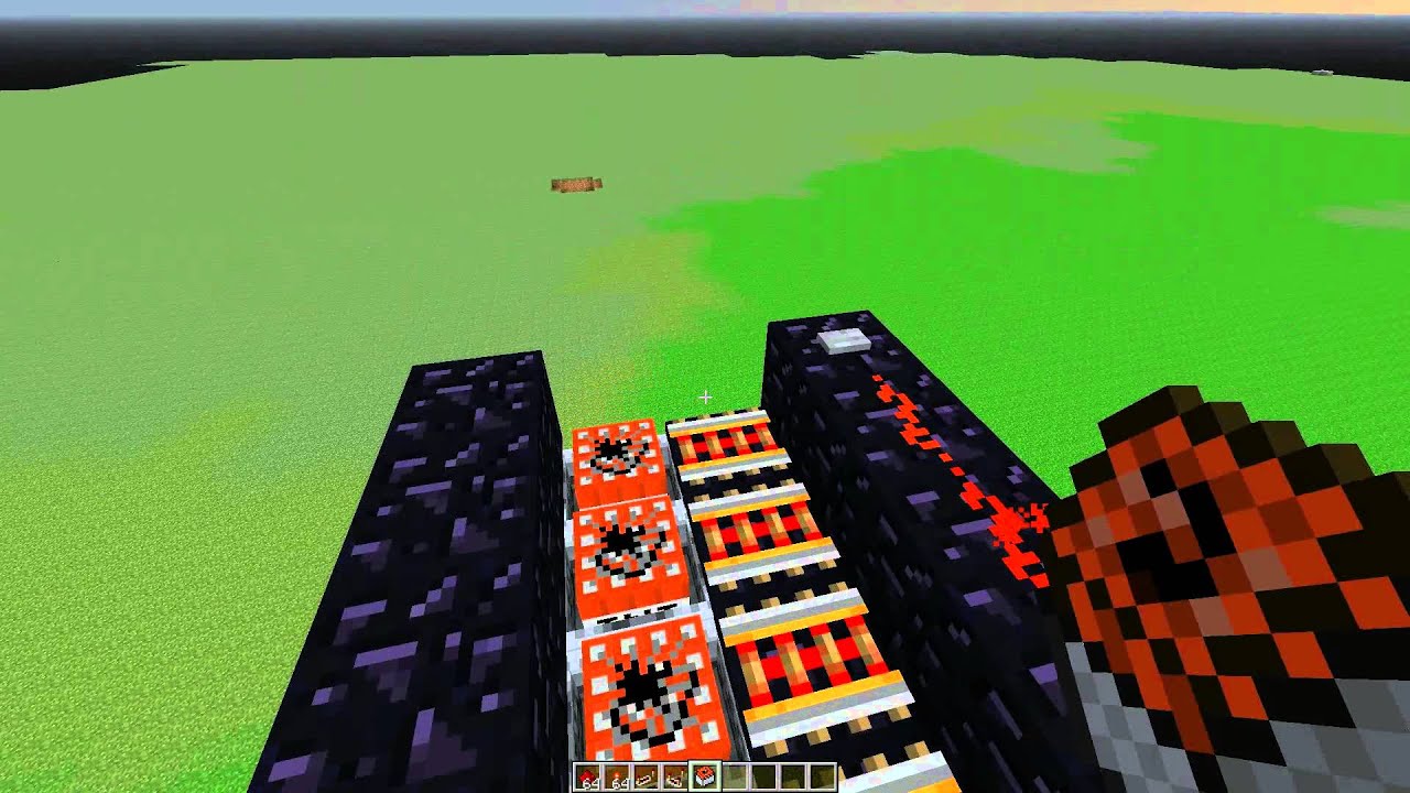 Minecraft - instant active TNT cannon (minecart TNT cannon)