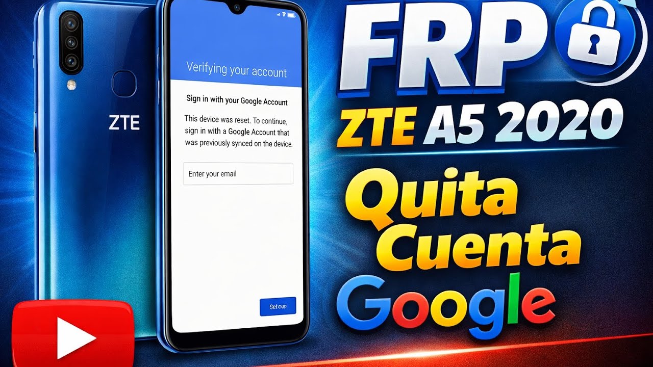 Desbloqueo frp cuenta Google ZTE a5 2020 unlock tool 