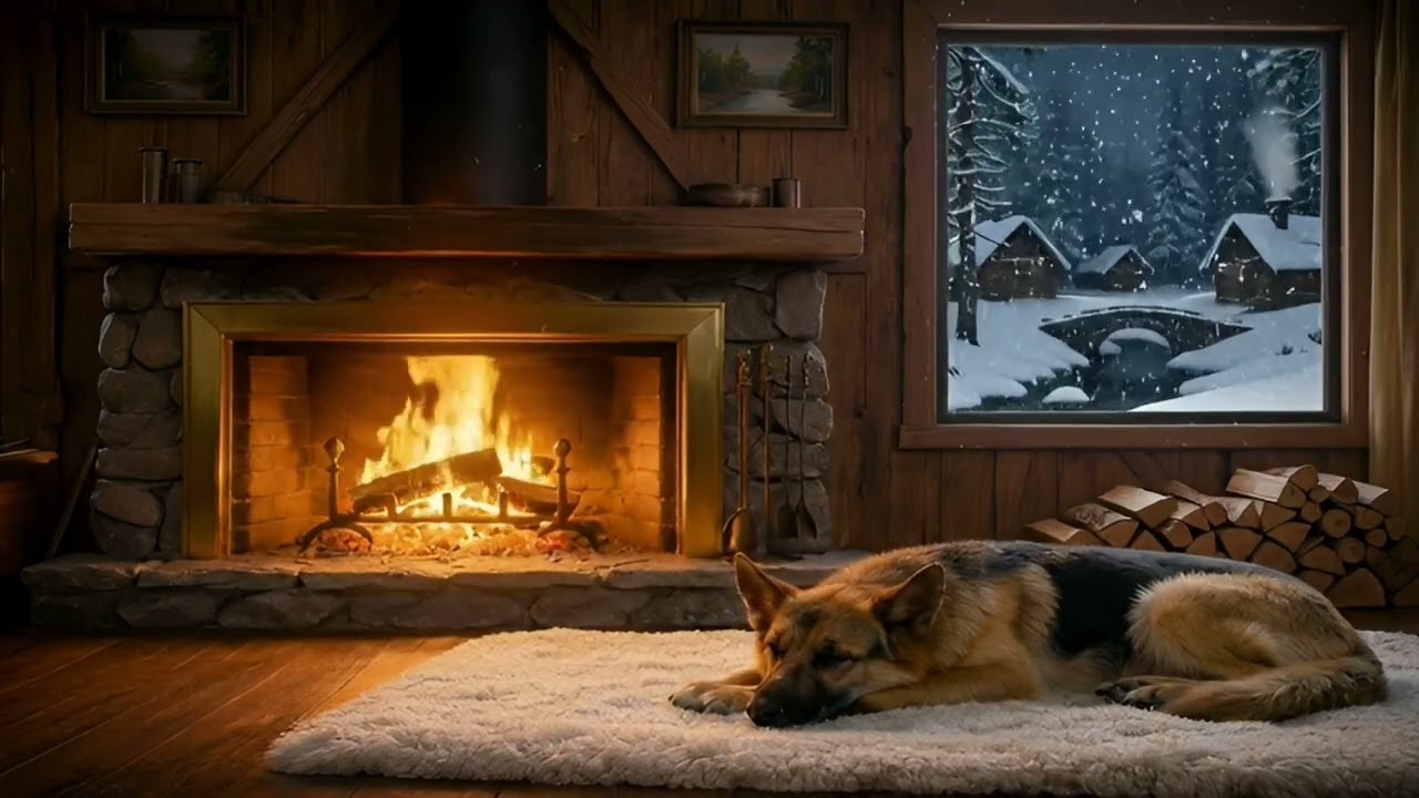 The Winter Cabin Dog
