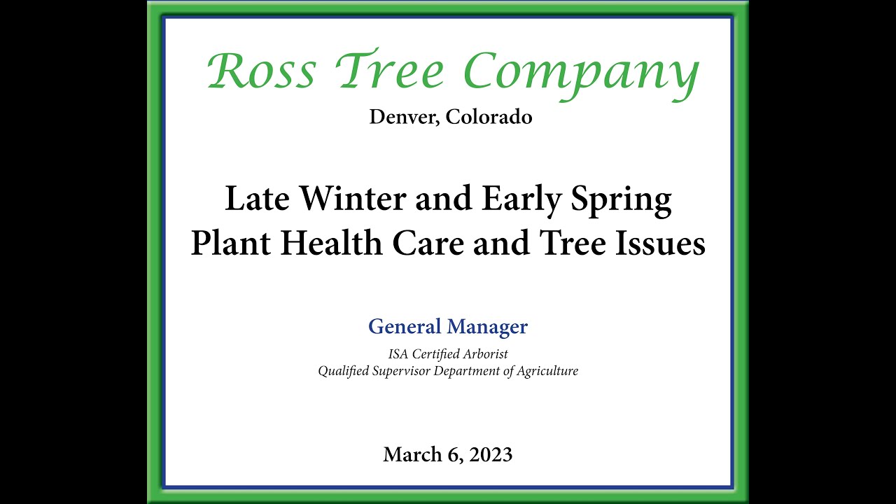 Late Winter - Early Spring Plant Health Care Update
